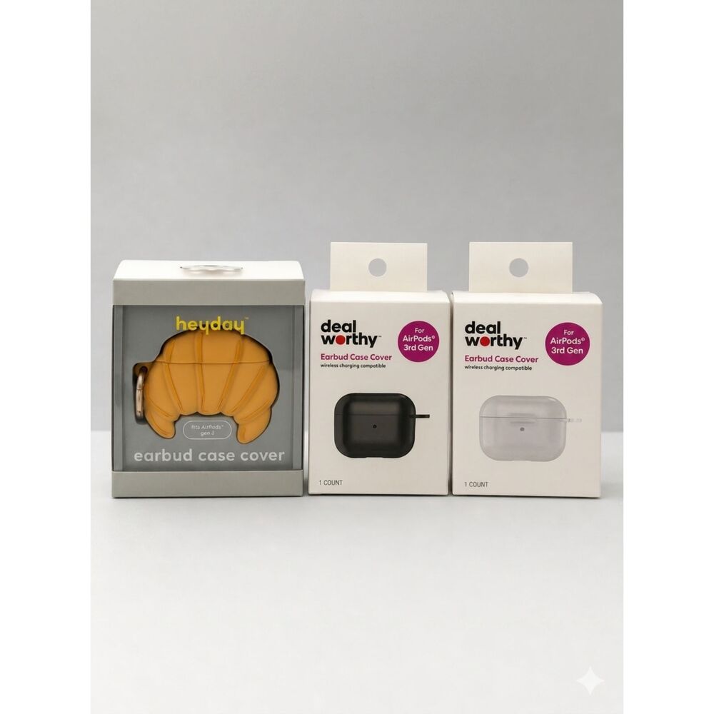 Earbud Case Covers (HeyDay & Deal Worthy) Wireless Charging Compatible - 12 sets